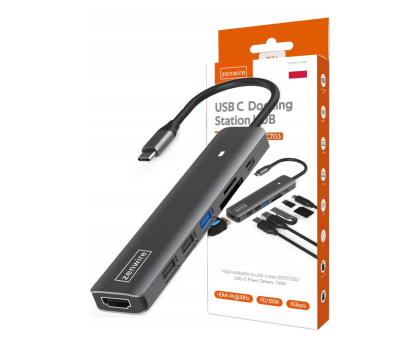 Hub USB Zenwire Hub USB-C 7w1 HDMI 4K USB 3.0 SD PD 100W Macbook